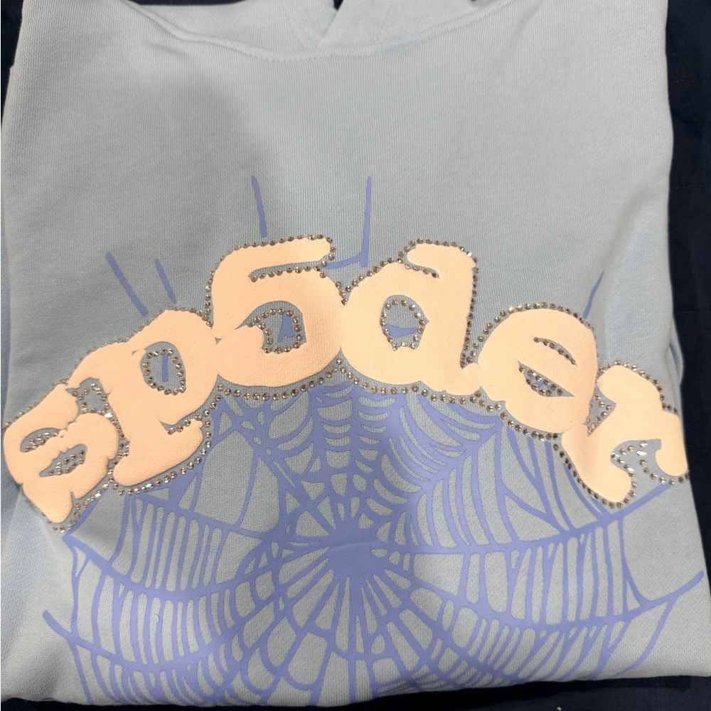 Spider Light blue Graphic Hoodie